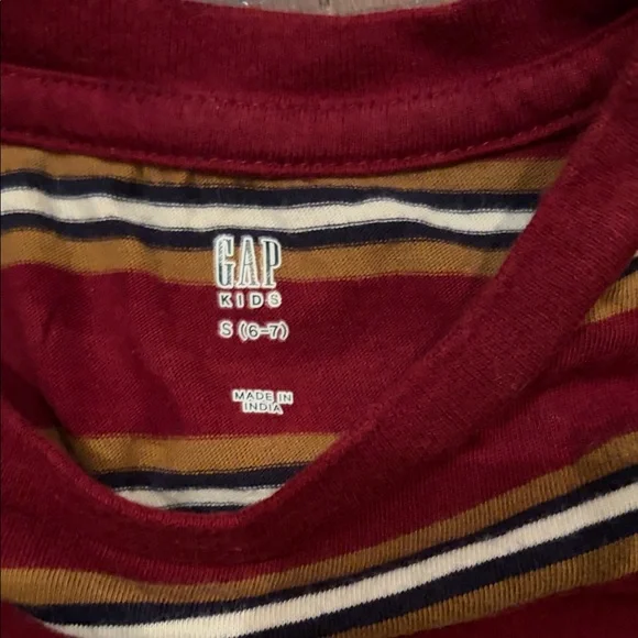 GAP Kids Striped Tee in Red and Yellow - Picture 2 of 3
